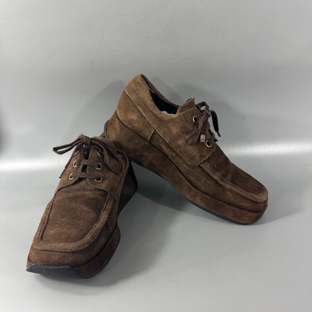 STEPHANE KELIAN Paris Brown Suede Leather Lace-up Shoes